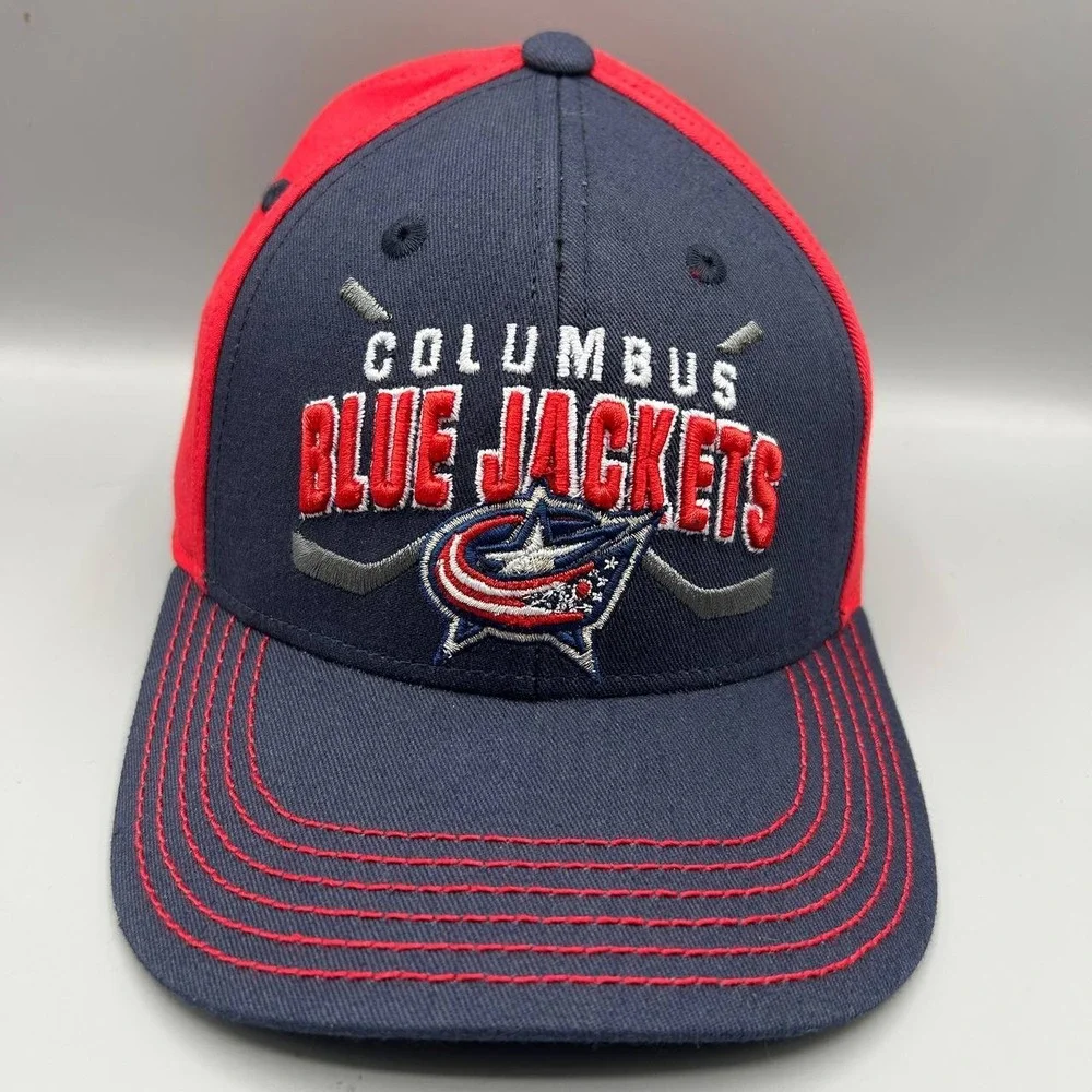 Columbus Blue Jackets‎ Hat Youth Red Embroidered NHL Strap Back Cap Cotton New
